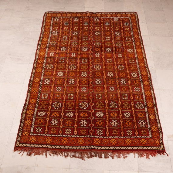 Tapis berbère marocain Boujad des années 1980, fait à la main, 100