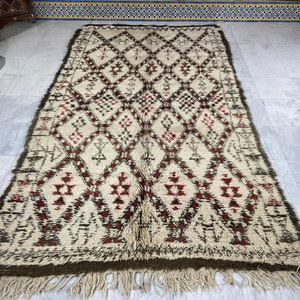 Tappeto Beniourain unico, tappeto berbero bianco e nero Arredamento per la casa (185 x 343 cm)