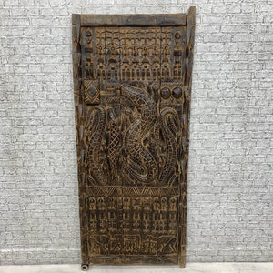 Authentic Door, African wooden Dragon Door, Vintage Door, Door Decor, 78 Cm x 185 Cm, Free Shipping