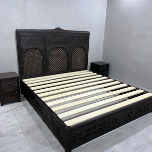 Fantastic Moroccan Bed Frame, Custom Frame Bed, Handmade Berber Bed, Bedroom Furniture, Free Shipping