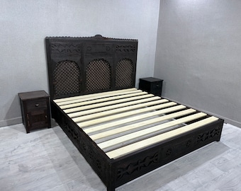 Fantastic Moroccan Bed Frame, Custom Frame Bed, Handmade Berber Bed, Bedroom Furniture, Free Shipping
