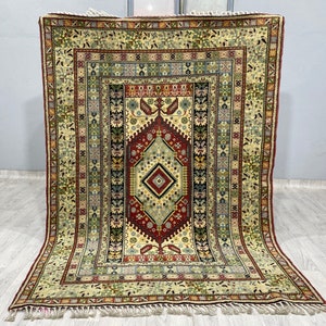 Old Moroccan Rug, Royal Extra Rug, Soft Wool, Home Decor, Free Shipping ( 145 x 205 CM )