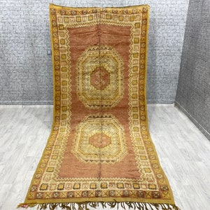 Vintage Moroccan rug, Soft wool rug, Handmade Berber Carpet, 150x322 Cm, Free shipping rug