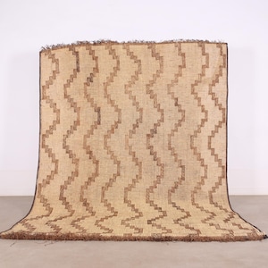 本物のトゥアレグマット - 手織りサハラ部族アート、220x298cm、手織りトゥアレグマット - モロッコとサハラの融合、送料無料