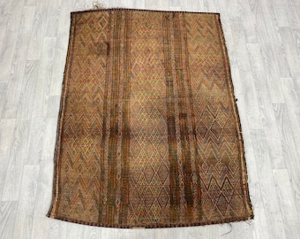 Vintage African rug, Beautiful Tuareg Mat, Home Gifts, Area Rug, Free Shipping Rug, ( 123 x 166 CM )