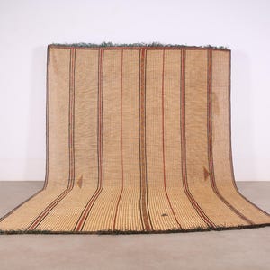 本物のトゥアレグマット - 砂漠の職人技による手織り_ 259x340 CM、遊牧民のトゥアレグマット_ トゥアレグフロアマット_ 送料無料