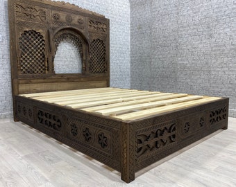 Fabulous Traditional Frame Bed, Moroccan Bed, Custom Frame Bed, Handmade Berber Bed, Bedroom Furniture, Free Shipping