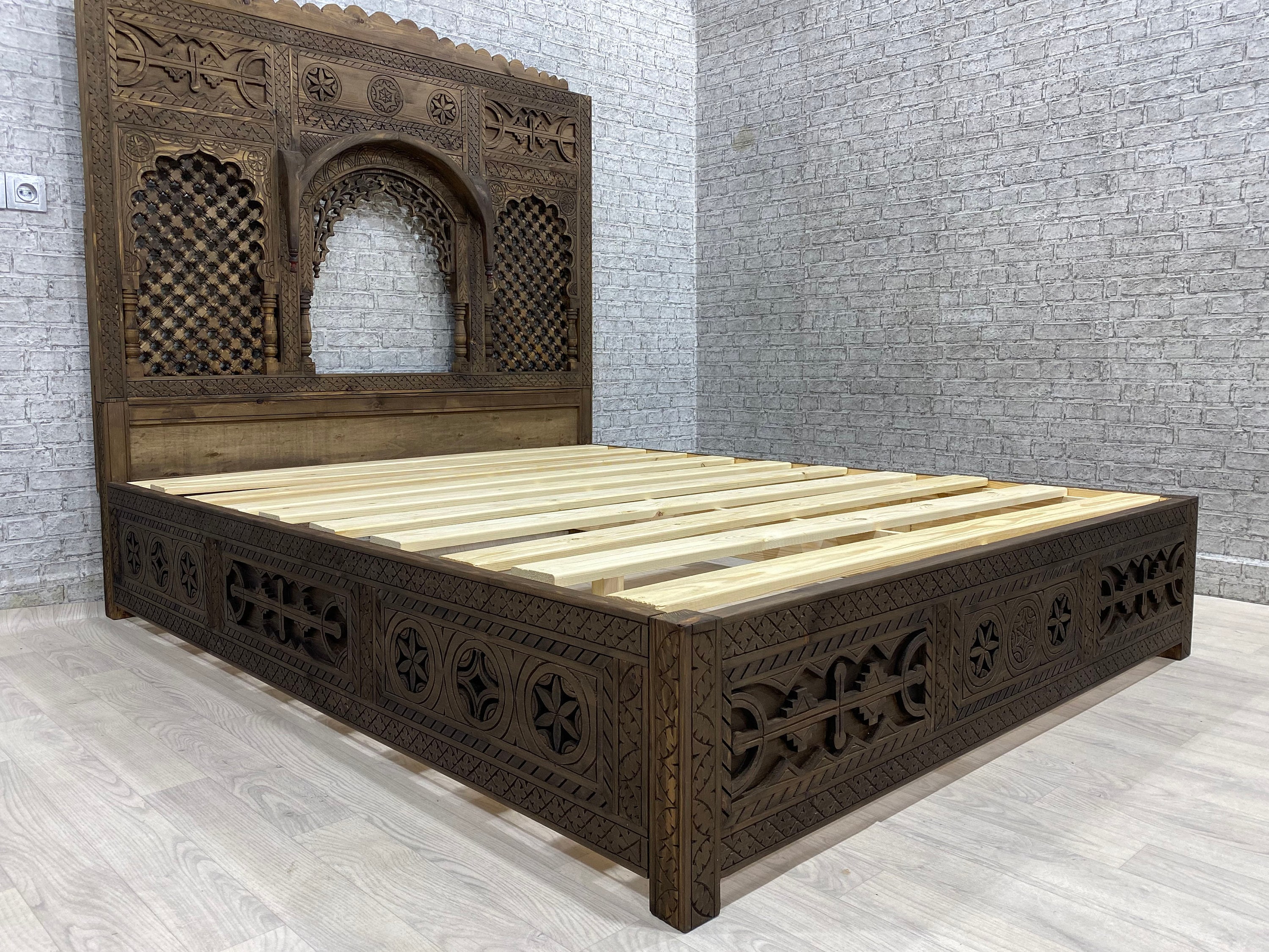 Vintage King Bed Frame Etsy Ireland