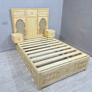Moroccan Bed Frame, Bedroom Design, Handmade Bed Frame, Custom Bed frame, Bedroom Decor, Free Shipping