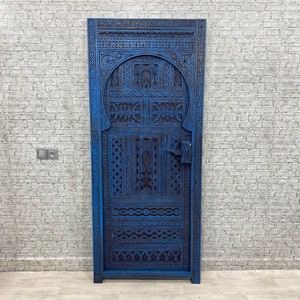 Unique Moroccan Door, Handmade Berber Door, Blue Door, Custom Door, Free Shipping