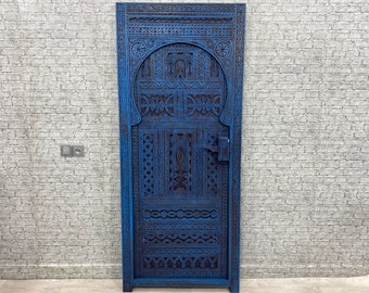 Unique Moroccan Door, Handmade Berber Door, Blue Door, Custom Door, Free Shipping