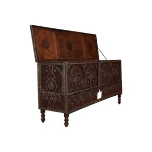 Large Berber Chest, Vintage Moroccan Cabinet, Interior Decor, 63 cm ( H ) X 133 cm ( W ) X 38 cm ( D ). free shipping