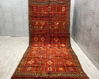 Lovely Moroccan Boujaad Rug, Interior Design, Vintage Boujaad Rug, Free Shipping ( 190 x 400 CM )