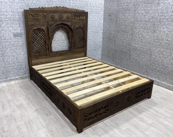 Fabulous Traditional Frame Bed, Moroccan Bed, Custom Frame Bed, Handmade Berber Bed, Bedroom Furniture, Free Shipping