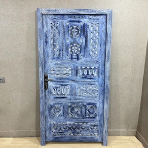 Moroccan Berber Door, Handmade Door, Interior Doors, Exterior Doors, Bohemian Door, Custom Door, Blue Door, Free Shipping