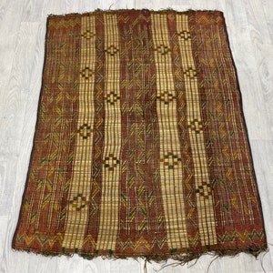 オールドモーリタニアラグ、ホームラグ、見事なトゥアレグマット、ボヘミアン装飾、93x122 Cm、送料無料
