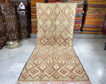 Unik Beniourain-matta, vintage berbermatta, heminredning (175x406 cm)