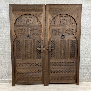 Authentic Moroccan Door, Hand Craved Custom Door, Two Panels Door, Unique Handmade Berber Door, Home Doors, Free Shipping