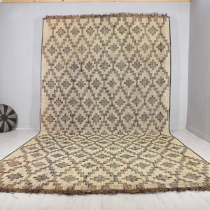 Vintage Tuareg Mat, Handmade Rug, Interior Rug, Mauritanian Rug, 259x484 Cm, Free Shipping