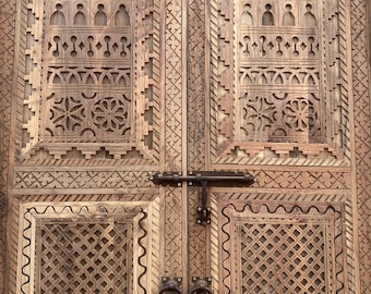Custom moroccan door - Moroccan door - Moroccan traditional door - Berber door - Hand carved wood door - Walnut wood door - Home improvement
