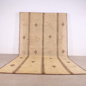 手織りトゥアレグマット - モロッコ＆サハラフュージョン、254x461 CM、トゥアレグマット - ボヘミアン壁掛けまたはラグ_トゥアレグフロアマット_送料無料
