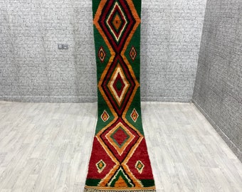 Fabulous Entryway Rug, Moroccan Boujaad Runner, Handmade Berber Carpet, ( 70 Cm x 336 Cm )