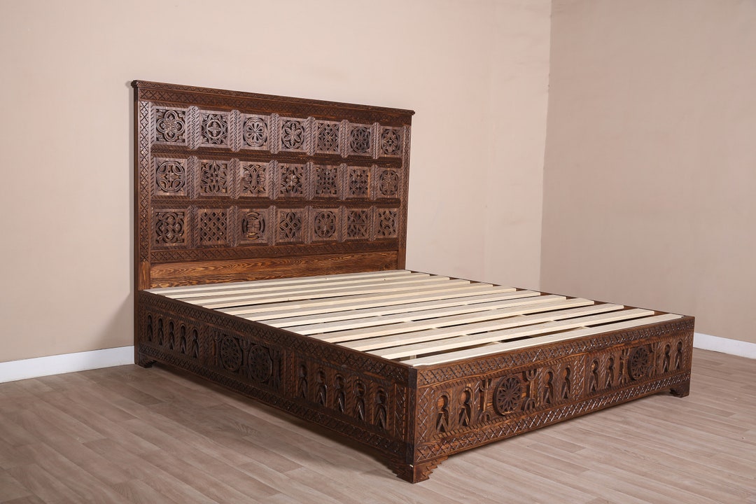 Moroccan Traditional Bed Frame, Handmade Bed Frame, Custom Bed Frame, Free Shipping Etsy