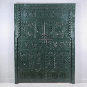 Stunning Berber Door, Moroccan Double Door, Handmade Door, Custom Door, Green Door, 200x220 Cm, Free Shipping