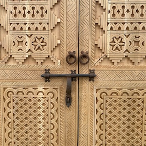 Stunning Double Wooden Door, Moroccan Berber Door, Closet Doors, Handmade Traditional Door, Custom Door, Cedar wood Door, Free Shipping Door
