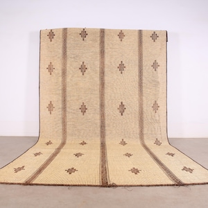Beautiful African rug, Vintage Tuareg Mat, Interior Design, Handmade Mauritanian Rug, Large Area Carpet, 260 x 484 cm, Free Shipping