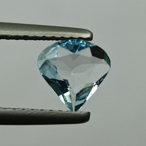 Natural Aquamarine Heart Shape, Aquamarine Heart, Sky Blue Aquamarine Heart Shape, Loose Aquamarine Heart Shape, Faceted Aquamarine, 0.57CT.
