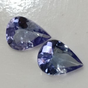 Natural Tanzanite Pear Pair, Blue Tanzanite Pear Pair, Tanzanite Pear Pair, Loose Tanzanite Pear Pair, Tanzanite Pear, Tanzanite Pair, 8 x 6 MM