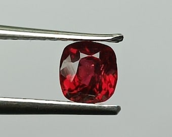 Almofada de Espinélio Vermelho Natural, 0,50CT, Almofada de Espinélio Vermelho, Espinélio Vermelho Natural, Corte Almofadado de Espinélio Vermelho Solto, Almofada de Espinélio Vermelho da Birmânia, Espinélio.
