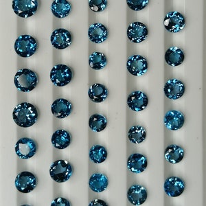 Natural Blue Topaz Round, Blue Topaz Round, Blue Topaz Stone, London Blue Topaz Round, Blue Topaz Loose Stone, Natural Topaz, Blue Topaz.