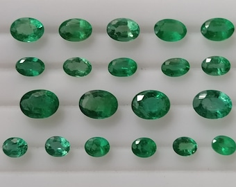 Natural Emerald Oval Shape Faceted, Loose Unused Stone, Emerald Oval shape, Loose Emerald Oval, Calibrated Size 3x5.4x5.4x6.5x7.6 x 8 MM.