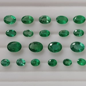 Natural Emerald Oval Shape Faceted, Loose Unused Stone, Emerald Oval shape, Loose Emerald Oval, Calibrated Size 3x5.4x5.4x6.5x7.6 x 8 MM.