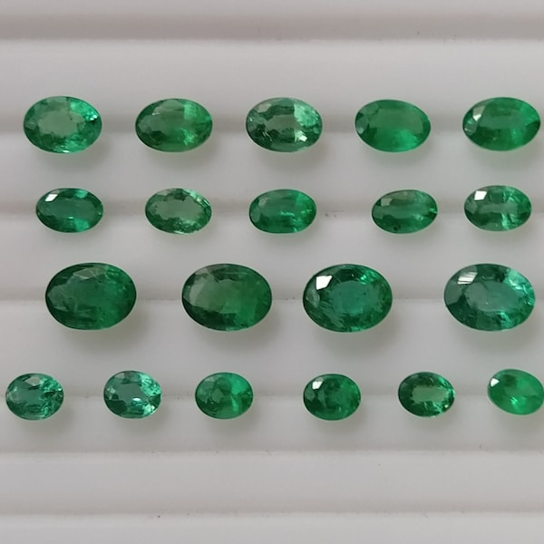 Natural Emerald Oval Shape Faceted, Loose Unused Stone, Emerald Oval shape, Loose Emerald Oval, Calibrated Size 3x5,4x5,4x6,5x7,6x8MM.