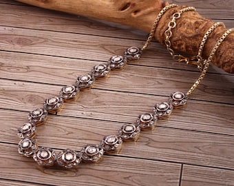 Natural Diamond Necklace, Diamond Necklace, 925 Sterling Silver Necklace, Vintage Style Necklace, Diamond Necklace, Women Necklace, Necklace
