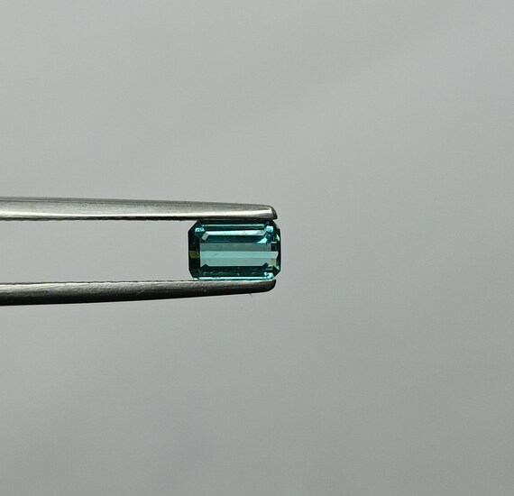Natural Bluish Green Tourmaline Emerald Cut, Bluish Green Tourmaline Emerald Cut, Bluish Tourmaline Octagon, Tourmaline 0.53 CT Emerald Cut
