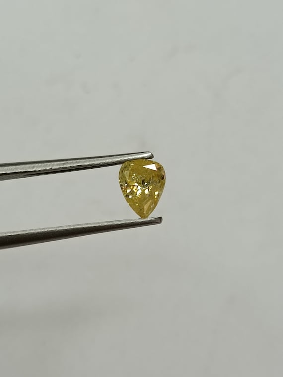 Natural Yellow Diamond Pear, Yellow Diamond, Yellow Diamond Pear, Loose Yellow Diamond Pear, Yellow Diamond Pear Cut, Diamond Pear, 0.60CT.