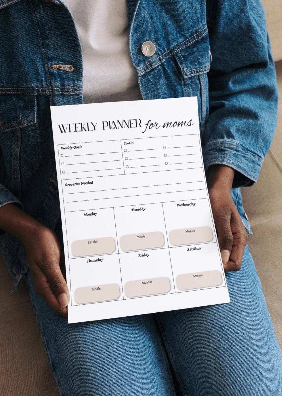 Weekly Planner for Busy Moms Printable, Horizontal and Vertical Layout ...