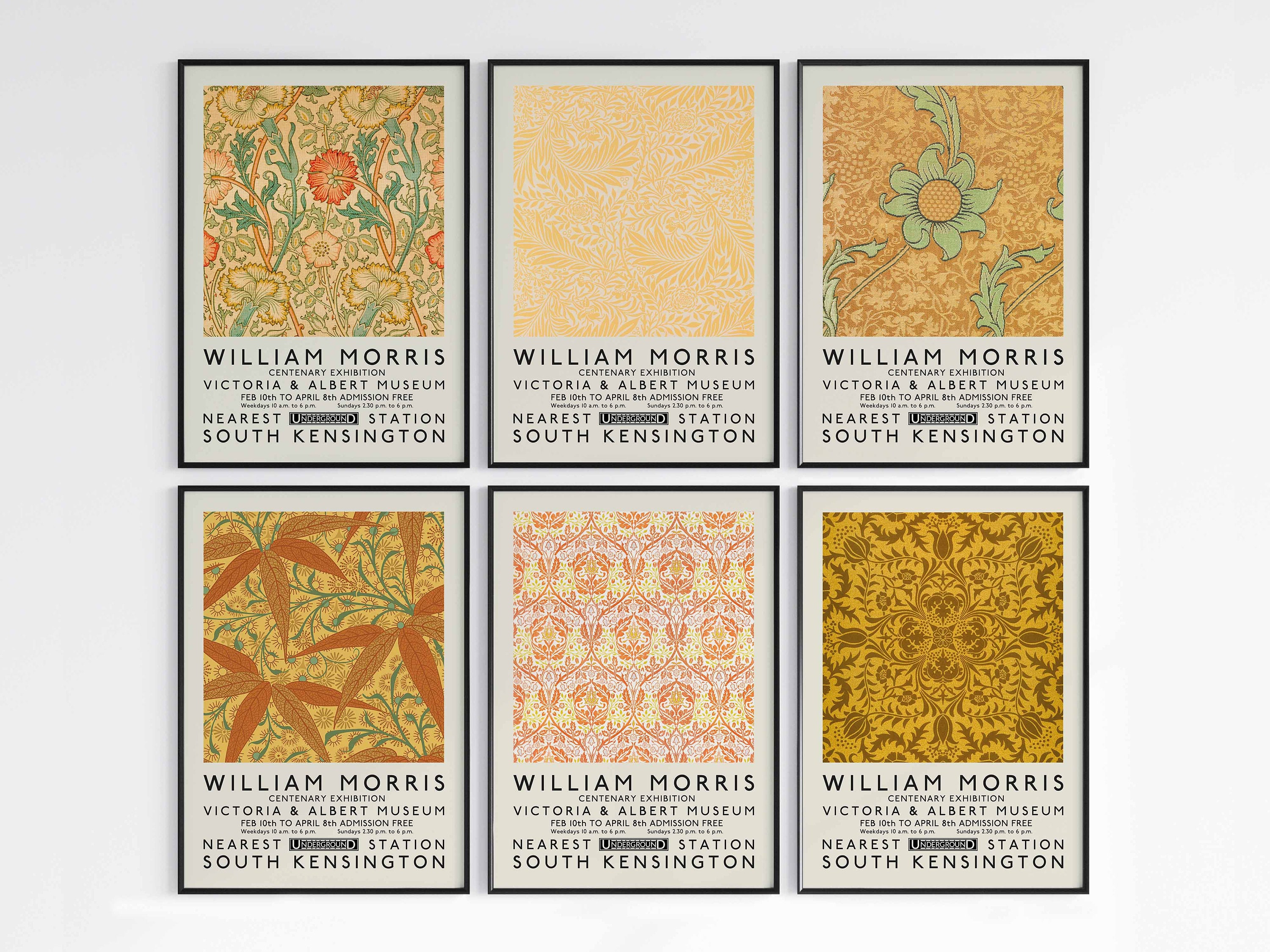 William Morris Poster Set 2, Floral Print, Vintage Art, Minimalist ...