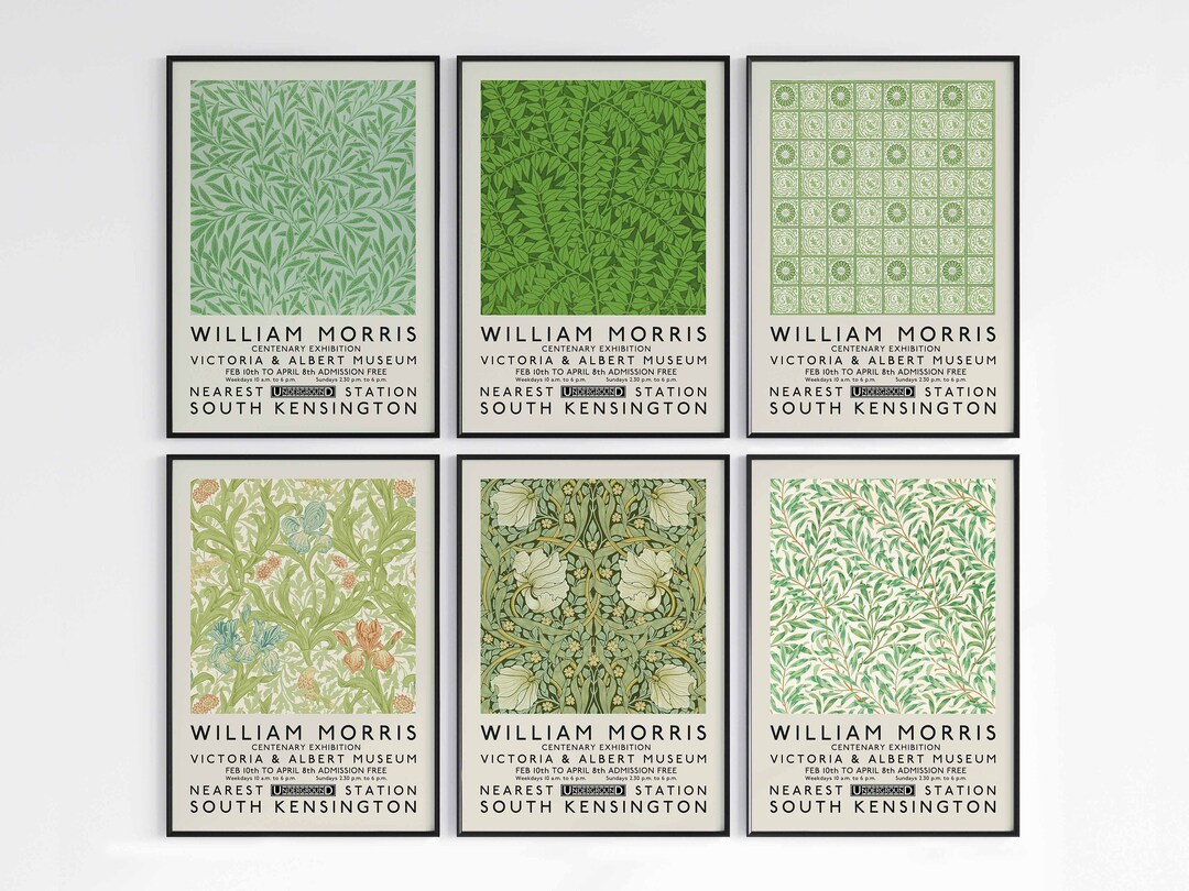 William Morris Poster Set 6, Vintage Art, Home/wall Decor, Period, Wall ...