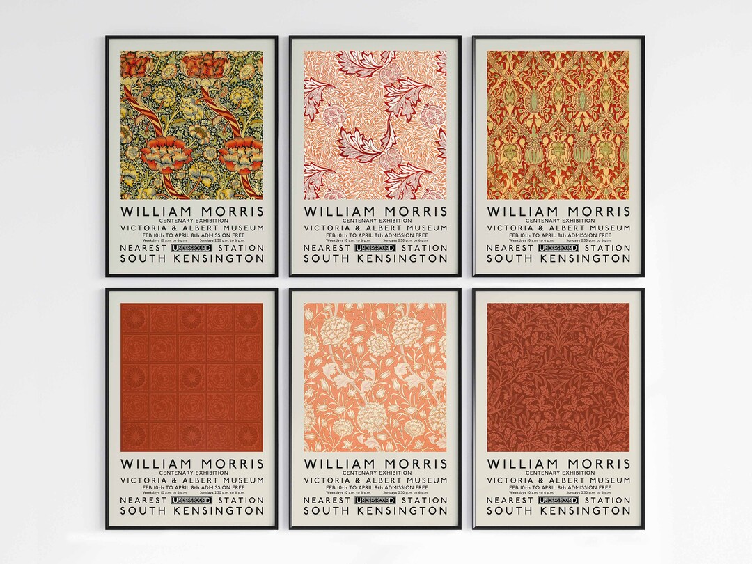 William Morris Poster Set 5, Vintage Art, Home/wall Decor, Period, Wall ...