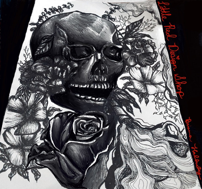 Skull Smoking Tattoo Design - Etsy