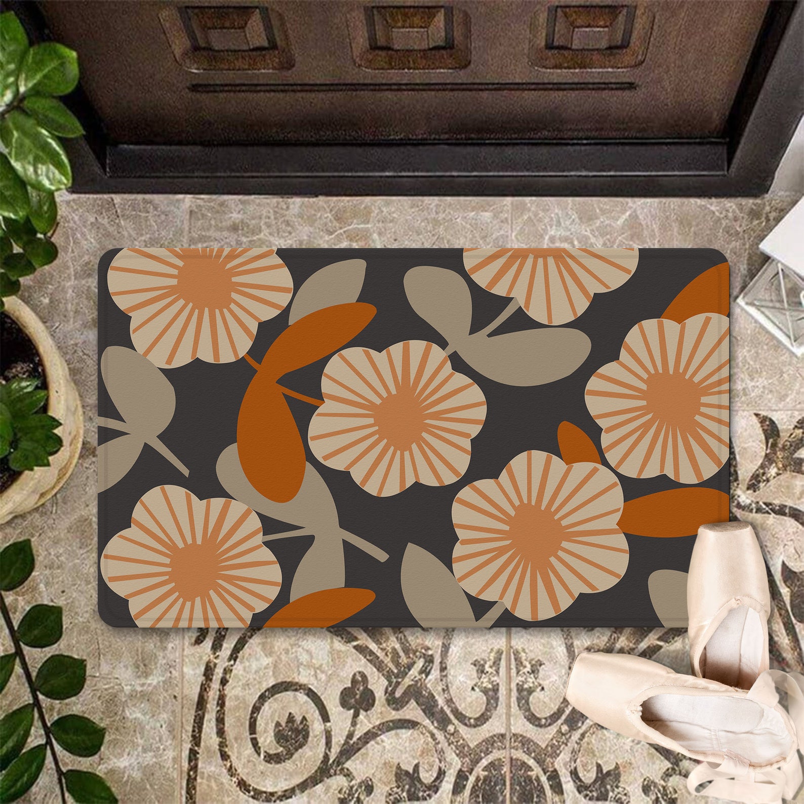 Japanese Ikebana Doormat Flower Lover Doormat Cute Flower Etsy