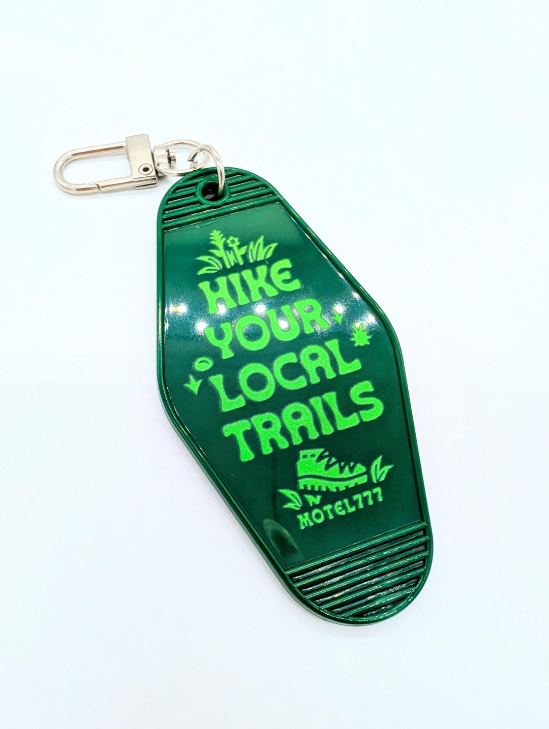 Hike Your Local Trails Motel Keychain - Vintage Travel Nature Accessory ...