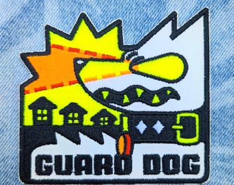 GUARD DOG Reflective Iron-On Patch - 3.5 Inch Caution Punk Accessory for Fashion