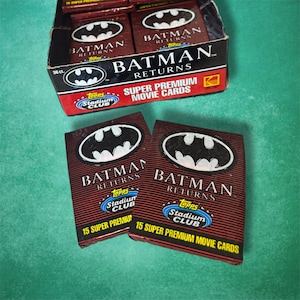 Lot de 2 cartes de cinéma Topps super premium vintage 1991 Le retour de Batman
