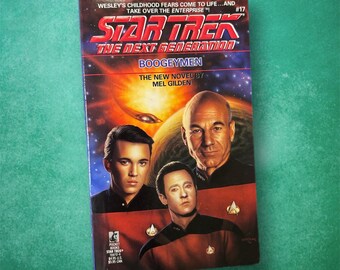 Star Trek El libro de próxima generación #17 Boogeymen Vintage 90s Sci Fi Action Libro de bolsillo